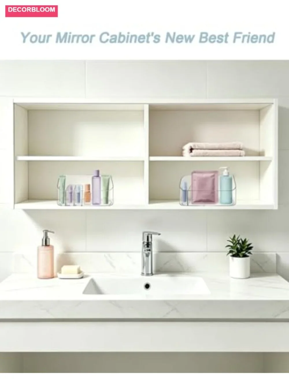 Crystal Clear Acrylic Makeup Tray Organizer with 9 Compartments